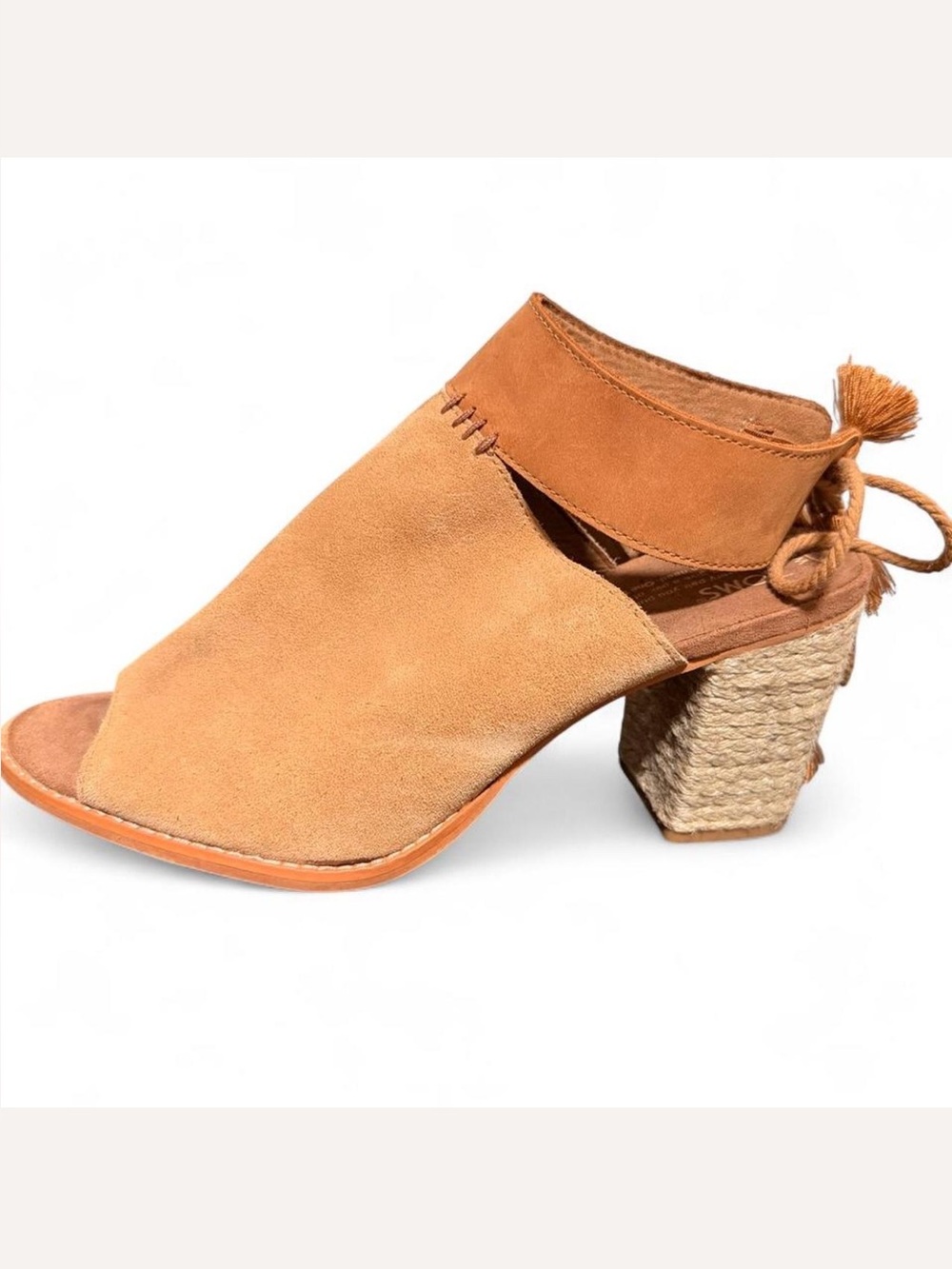 TOMS Suede Open-Toe Block Heels